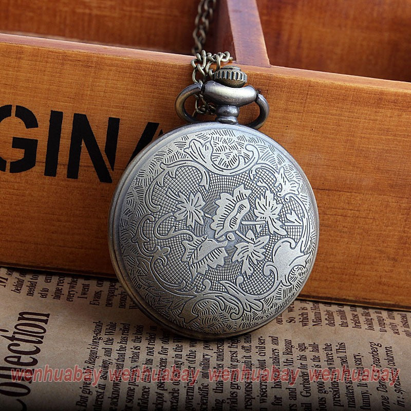 Retro Quartz Pocket Watch Necklace Chain Pendant Magic  Watches