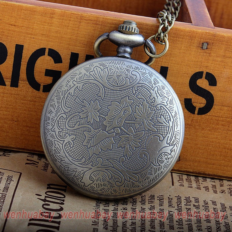 Retro Quartz Pocket Watch Necklace Chain Pendant Magic  Watches