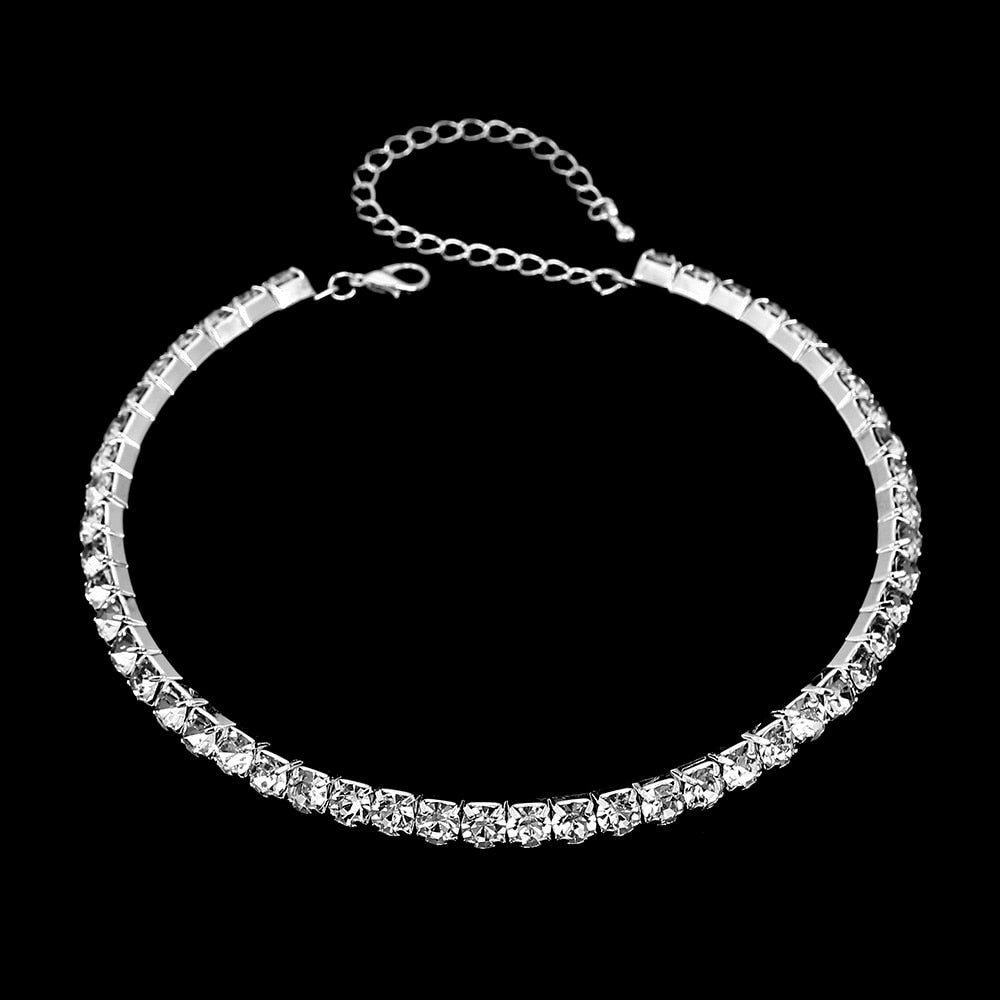 Bridal Fashion Crystal Rhinestone Choker Necklace