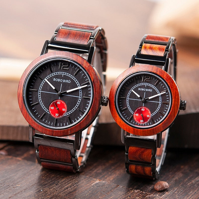 BIRD Wooden Lovers' Watches Set