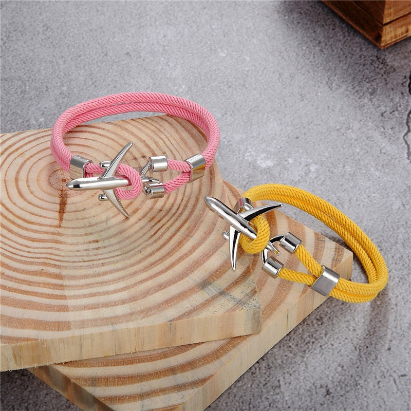 Airport Fashion Men Women Airplane Anchor Bracelets
