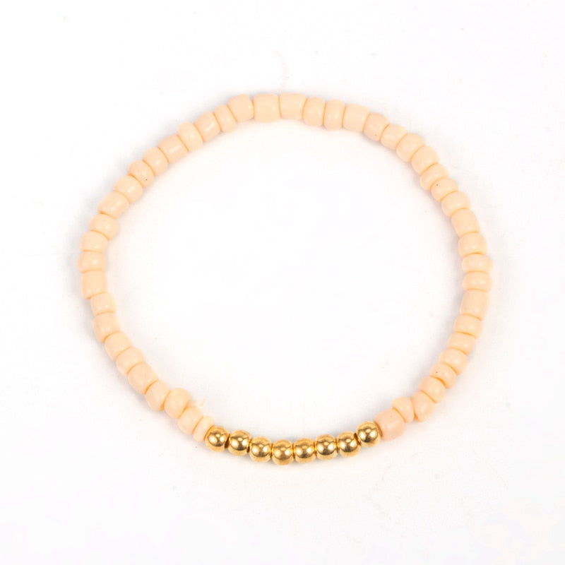 Heart Orange Beadeds Bracelet Set for Women