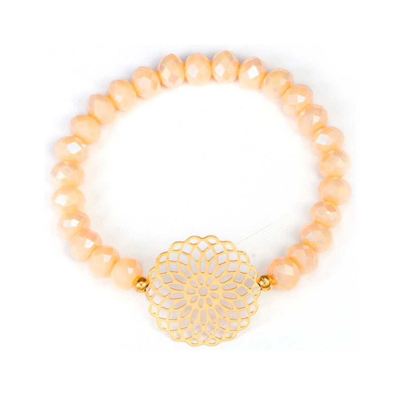 Heart Orange Beadeds Bracelet Set for Women
