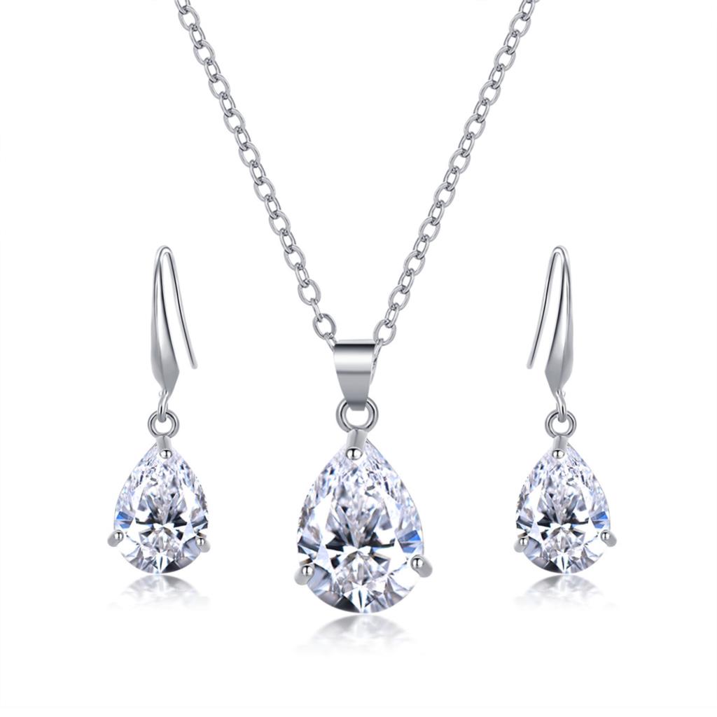 Trendy Cubic zirconia Cubic zirconia Waterdrop Jewelry Set