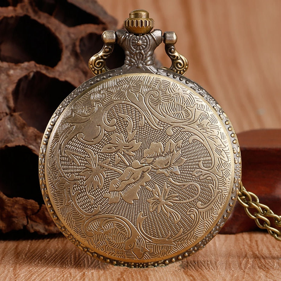 Retro Bronze Triangle The Deathly Hallows Lord Analog Quartz Pocket Watch