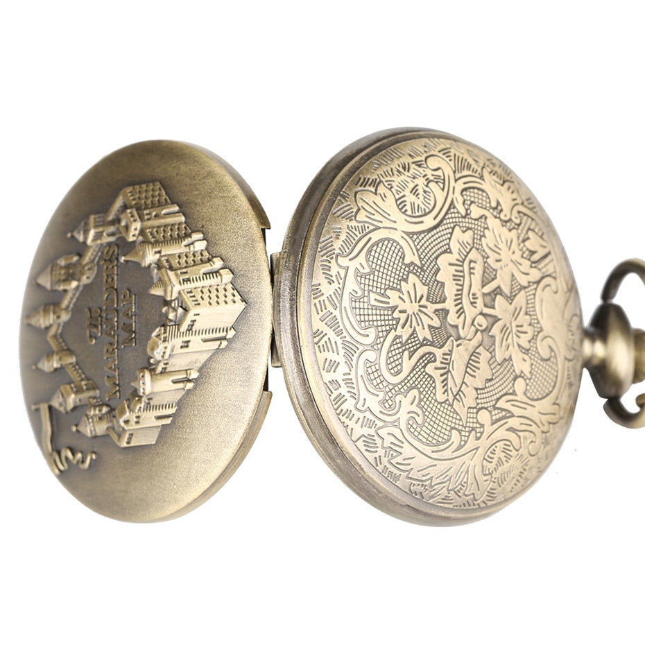 Steampunk Bronze The Marauders Map Design Pocket Watch