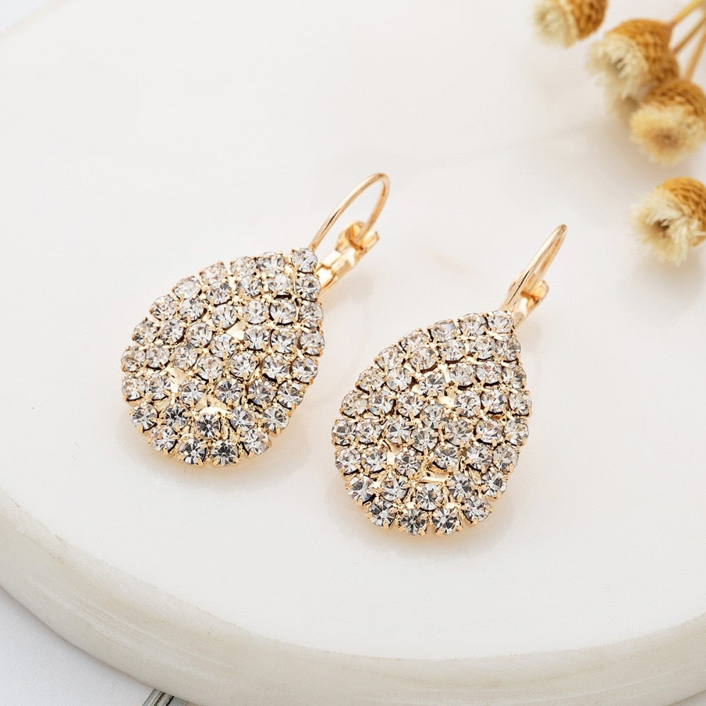 Women Waterdrop Rhinestone Earrings
