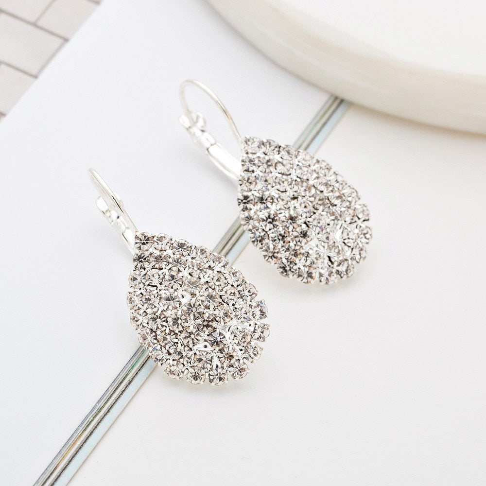 Women Waterdrop Rhinestone Earrings