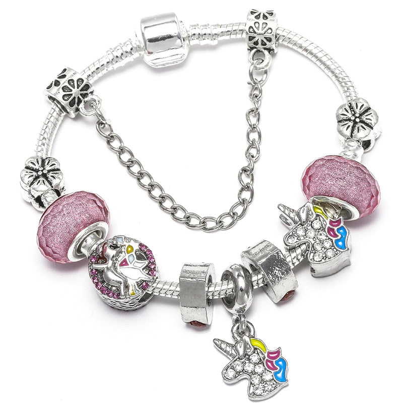 Vintage Silver Color Charms Bracelets for Women