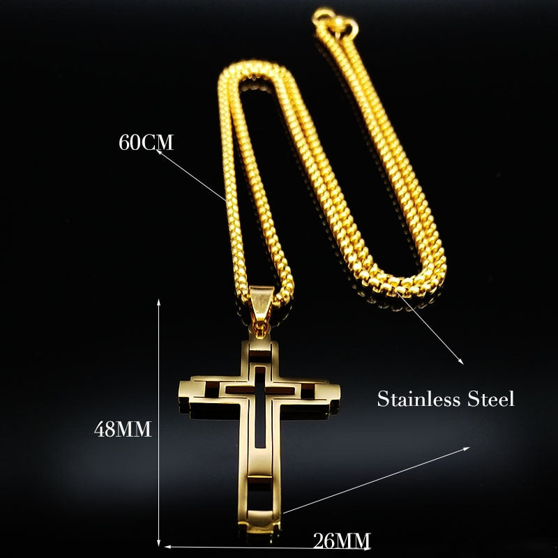 Fashion Cross Stainless Steel Choker Necklace