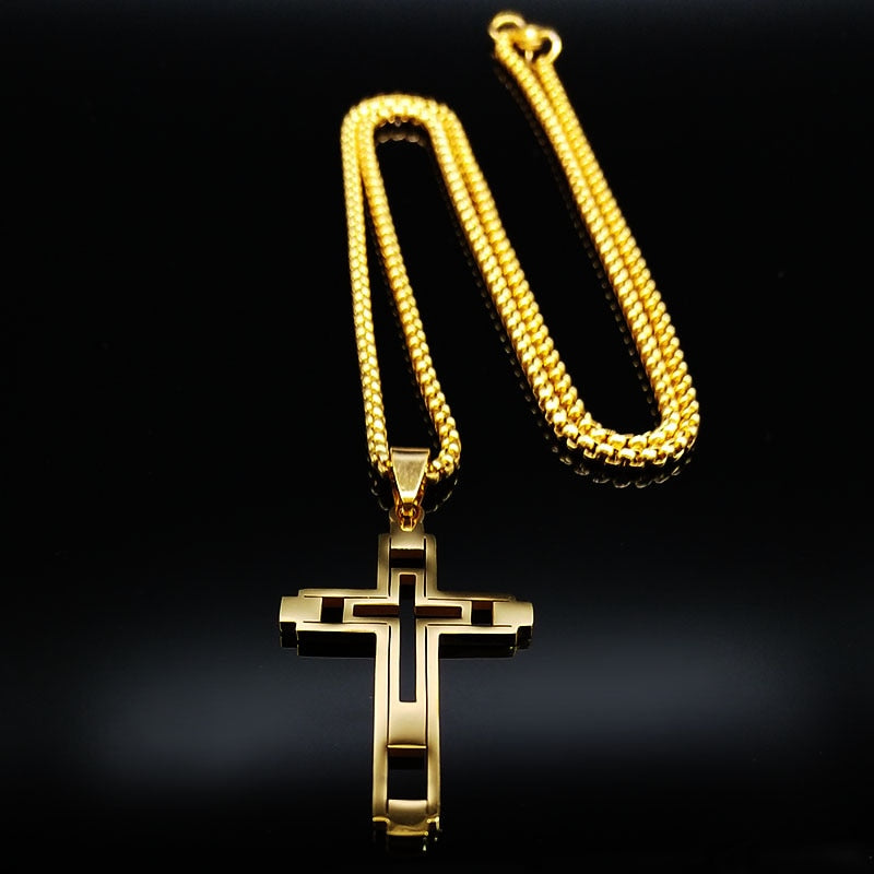 Fashion Cross Stainless Steel Choker Necklace