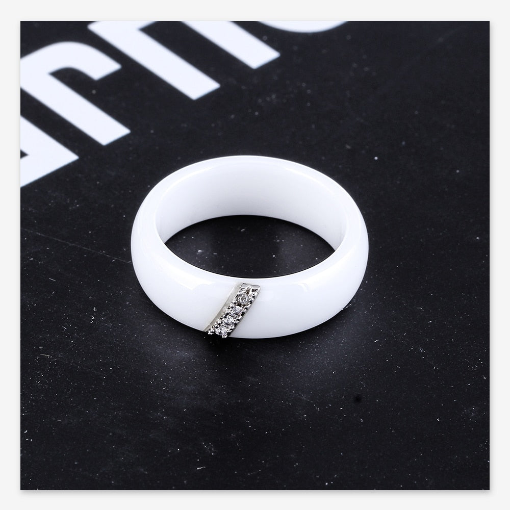 Fashion White Black Ceramic Rings For Women