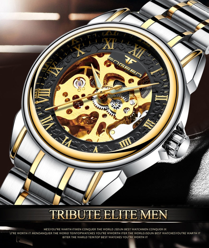 Couple Steel Mechanical Wrist Watch for Men and Women
