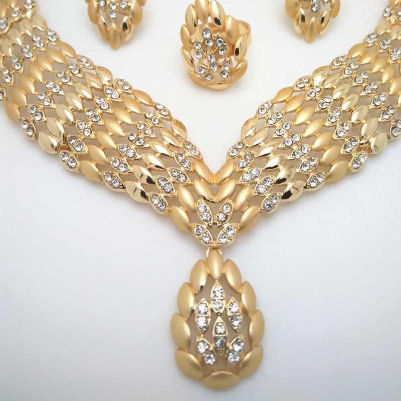 Fashion African Dubai Gold Jewelry Women African Beads Set