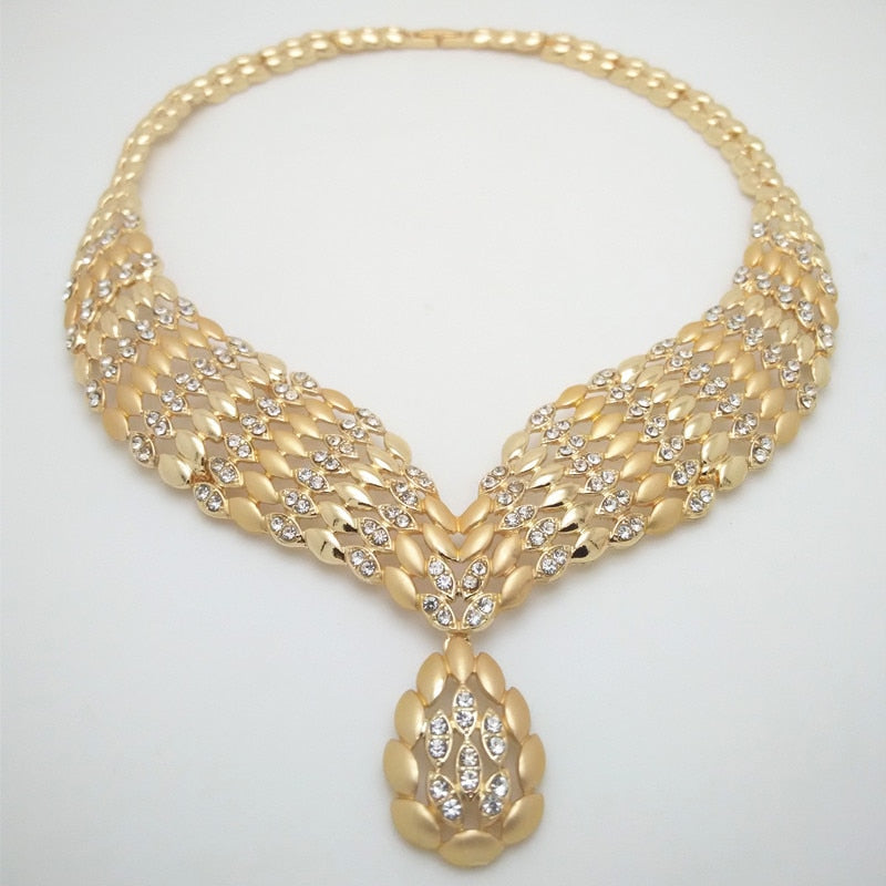 Fashion African Dubai Gold Jewelry Women African Beads Set