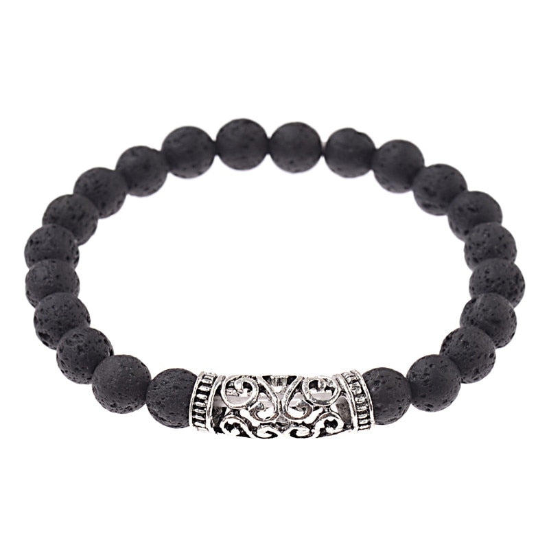 Natural Stone Beads Men's Dragon Bracelet Set