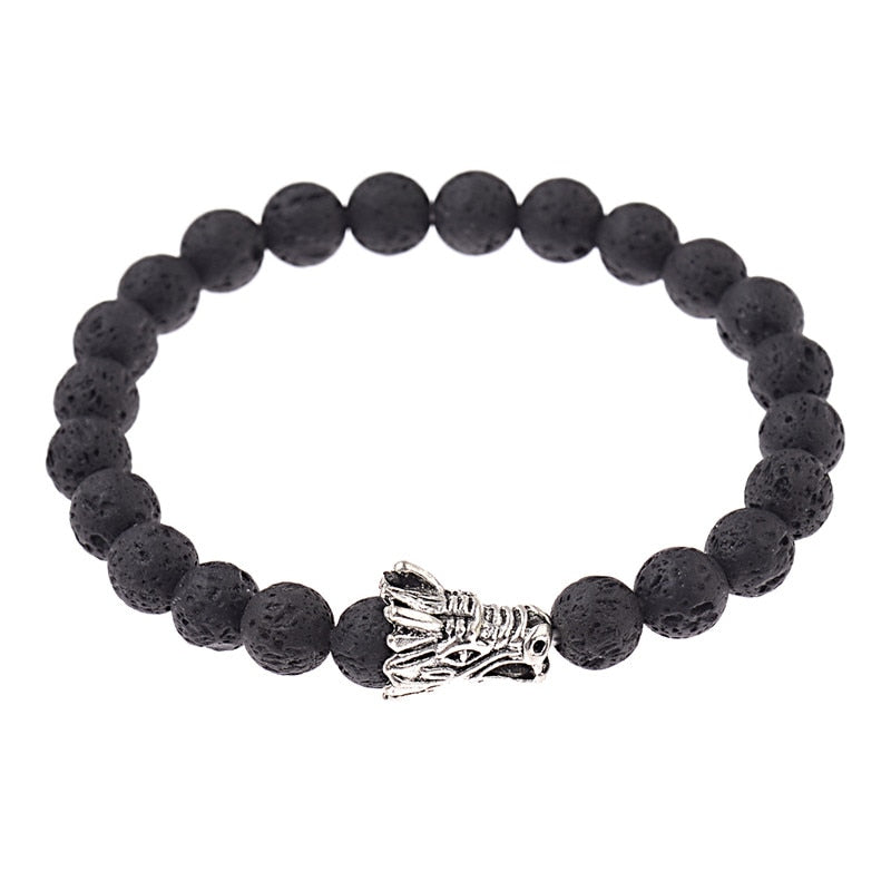Natural Stone Beads Men's Dragon Bracelet Set