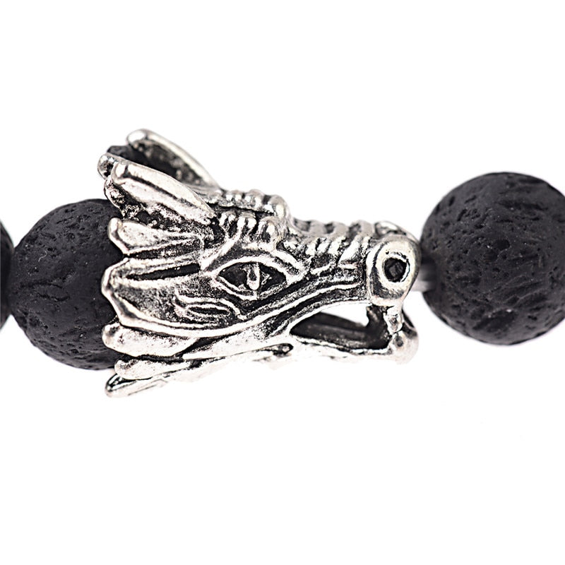 Natural Stone Beads Men's Dragon Bracelet Set