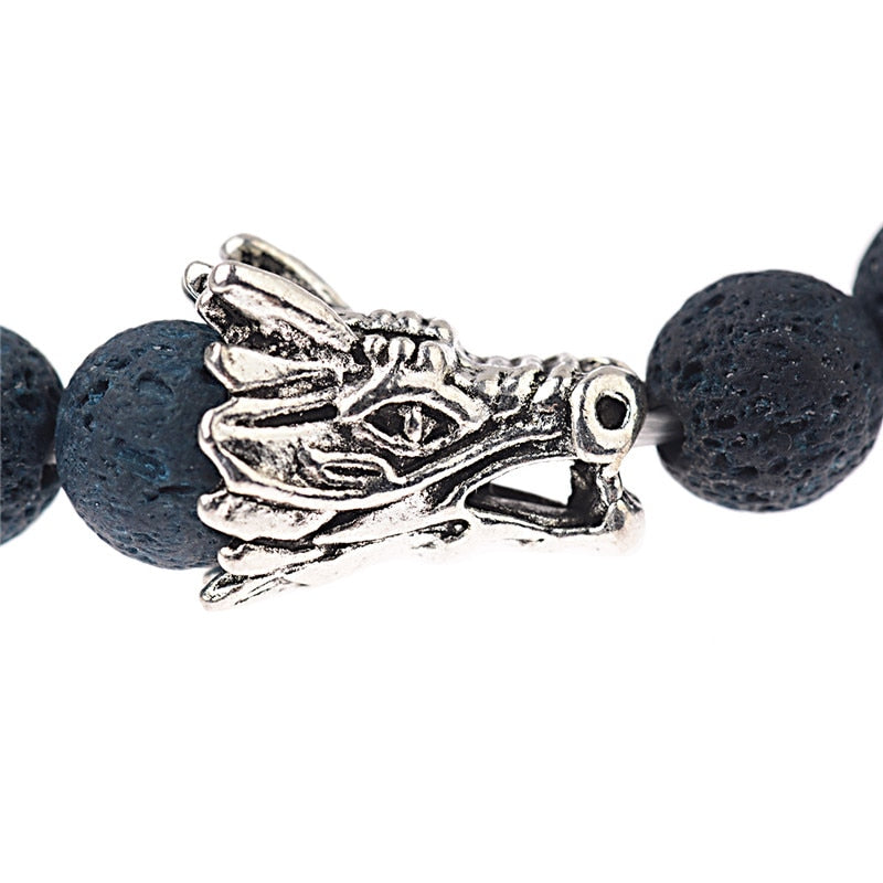 Natural Stone Beads Men's Dragon Bracelet Set