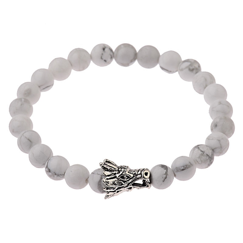 Natural Stone Beads Men's Dragon Bracelet Set