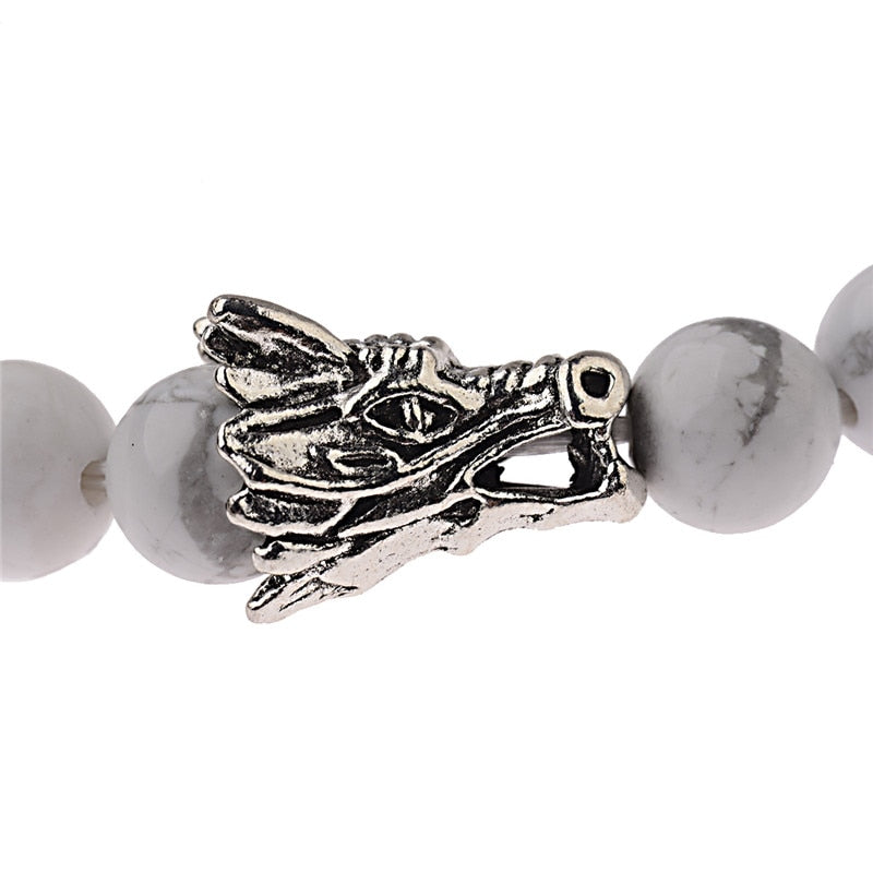 Natural Stone Beads Men's Dragon Bracelet Set