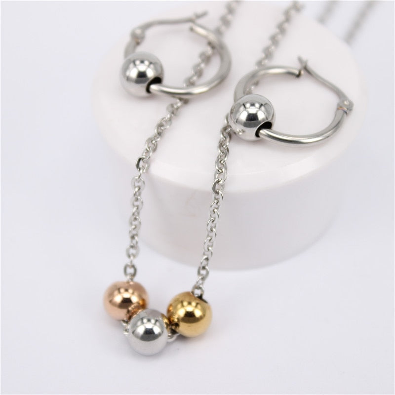 3 Colored Metal beads Jewelry Stainless Steel Jewelry Set