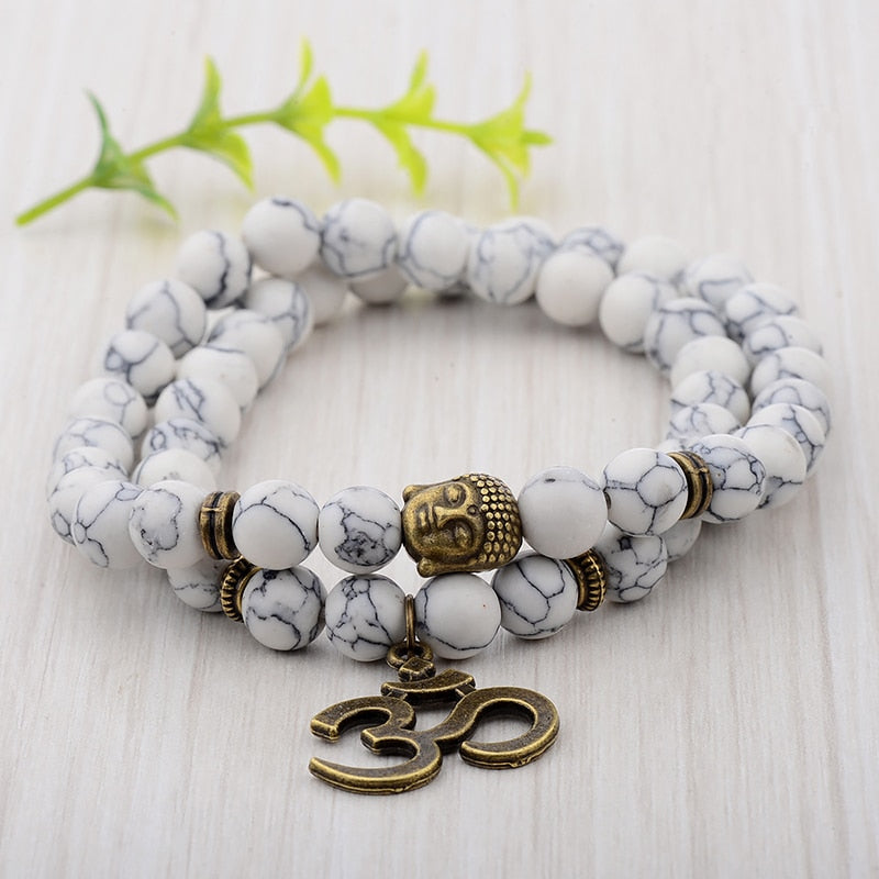 Antique Yoga Om Charm Metal Pendant Buddha Men Bracelet