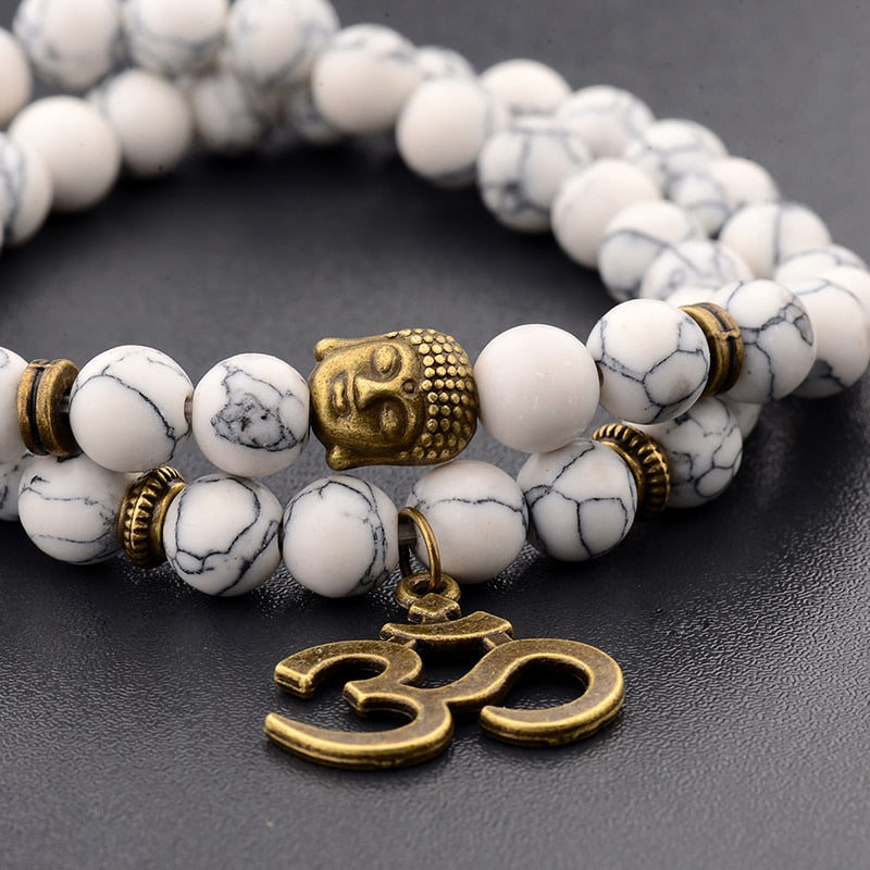 Antique Yoga Om Charm Metal Pendant Buddha Men Bracelet