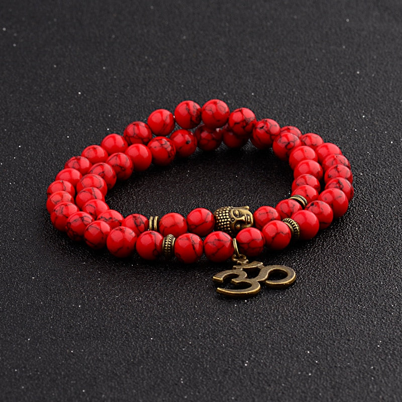 Antique Yoga Om Charm Metal Pendant Buddha Men Bracelet