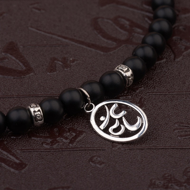 Antique Yoga Om Charm Metal Pendant Buddha Men Bracelet