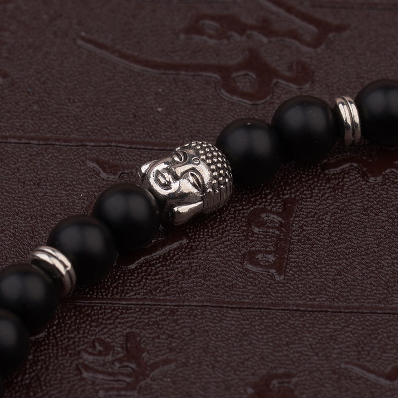 Antique Yoga Om Charm Metal Pendant Buddha Men Bracelet