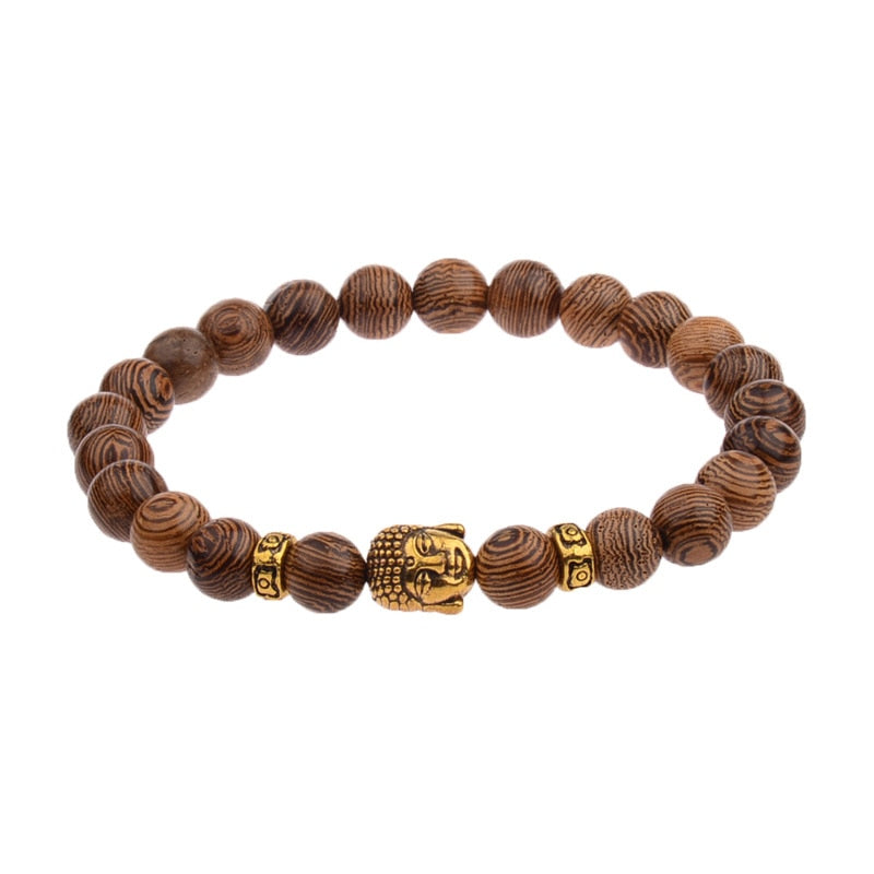 Antique Yoga Om Charm Metal Pendant Buddha Men Bracelet