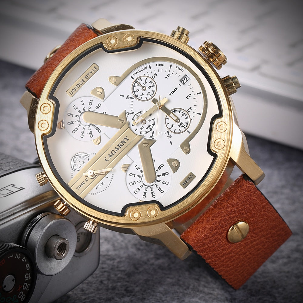 52MM Big Case Quartz Watch For Men Classy Mens Wrist Watches