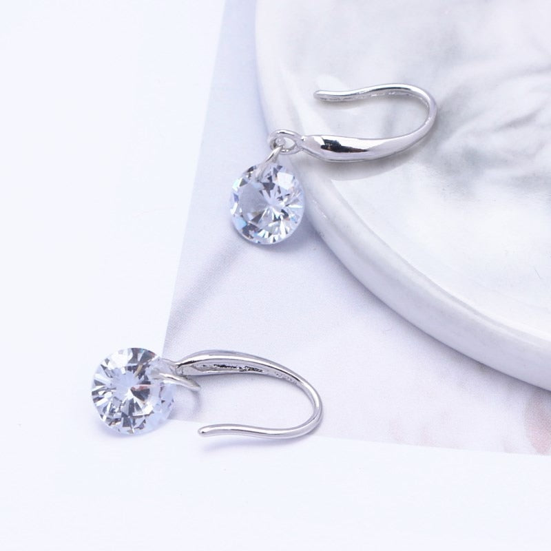 Lady Elegant Fashion Noble Zircon Crystal Dangle Drop Earrings