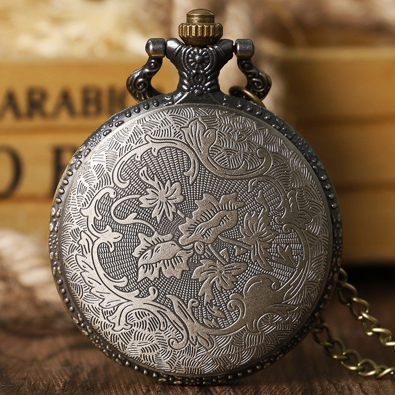 Vintage Pocket Watches Animate Fairy Tail Pattern Hollow  Fob Watch