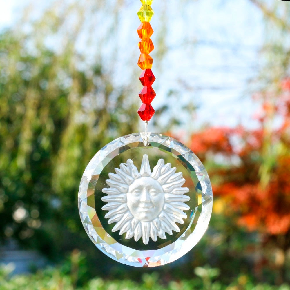 3pcs/Set Chakra Suncatcher With Sunflower Pendant
