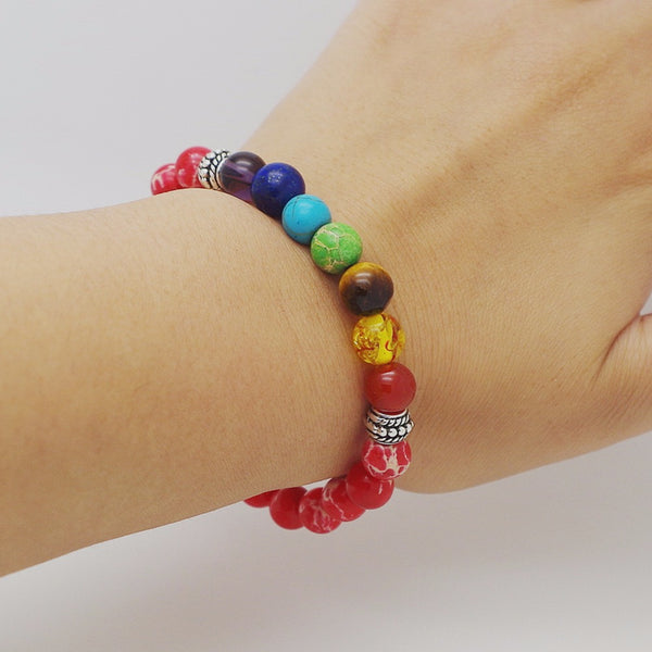Pulseras de hilo de cuentas de 8 mm Yoga Balance