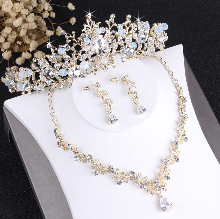 Baroque Noble Crystal Bridal Necklace Earrings  Jewelry Sets