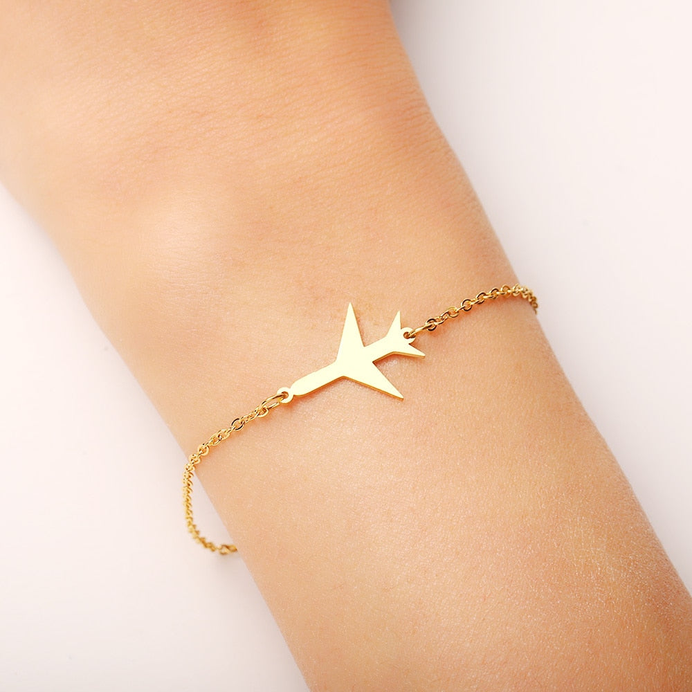 Gold And Silver Color Aircraft Pulseira  Bracelet