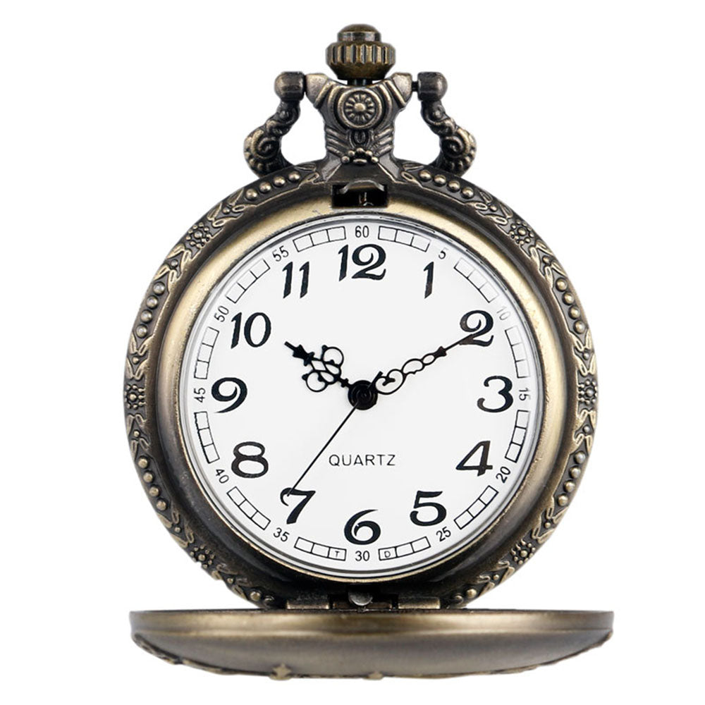 Classic Castle Building Quartz Pocket Watch