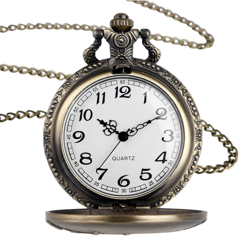 Classic Castle Building Quartz Pocket Watch