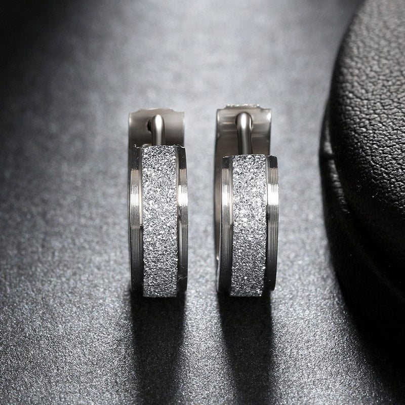 Anti-allergic titanium steel buckle earrings for women