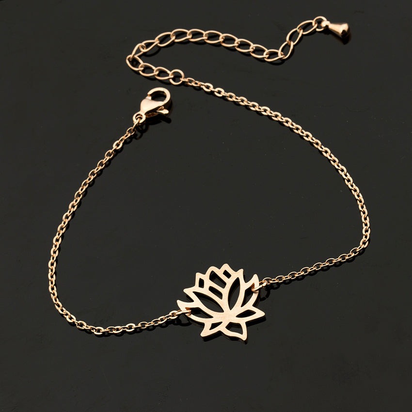 Elegant Lotus Flower Anklet Bracelet Women Girls Foot Chain