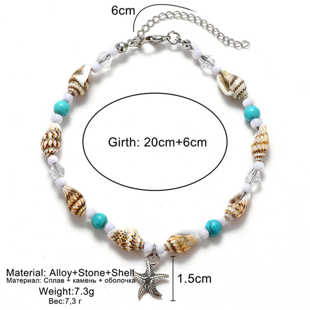 New Shell Beads Starfish Anklets for Women Beach Anklet Leg Bracelet