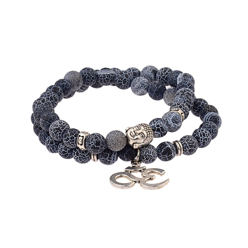 Retro Buddha Bead   Men Black Natural Stone Chakra Bracelets