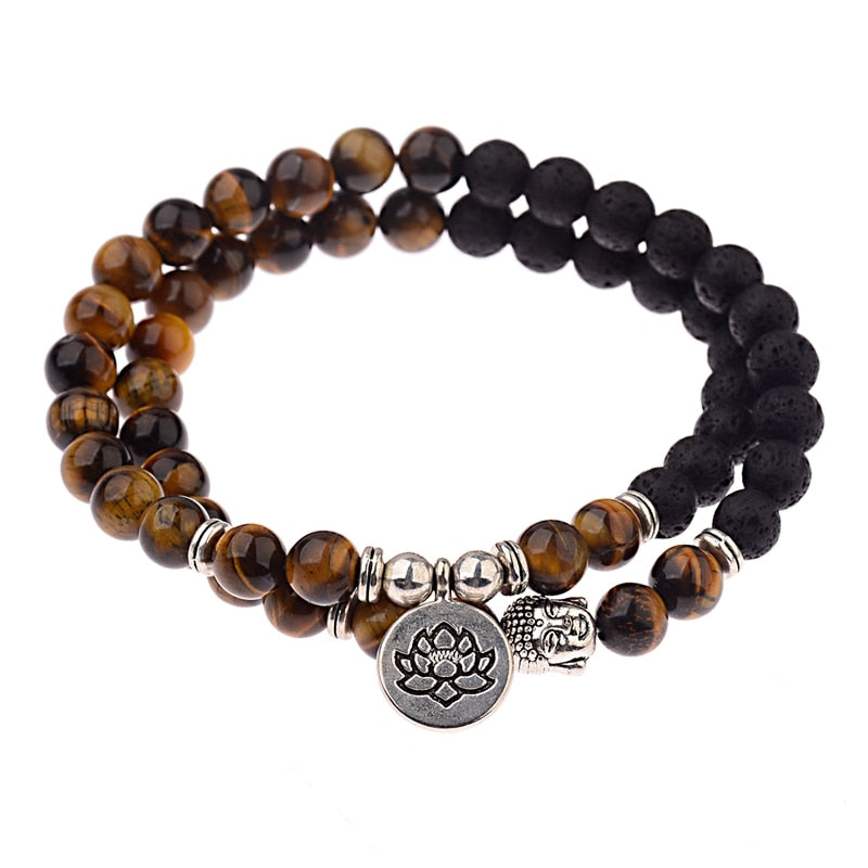Retro Buddha Bead   Men Black Natural Stone Chakra Bracelets