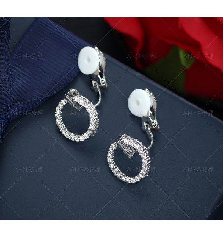 Crystal Cubic Zircon Ear Clips