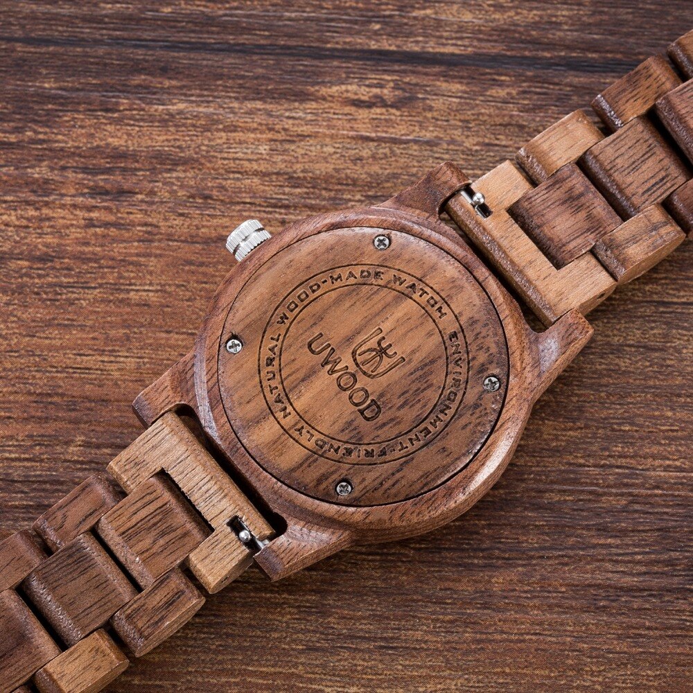 Luxury Women Watch Wood Leather Wristwatches