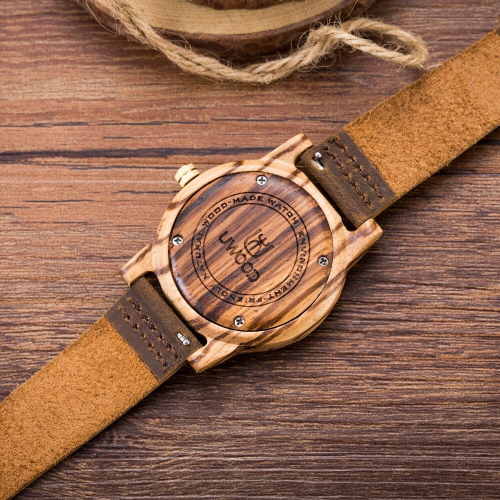Luxury Women Watch Wood Leather Wristwatches