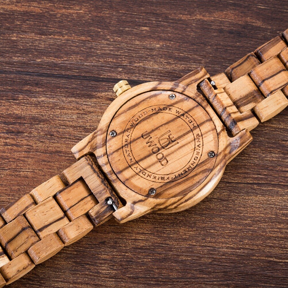 Luxury Women Watch Wood Leather Wristwatches